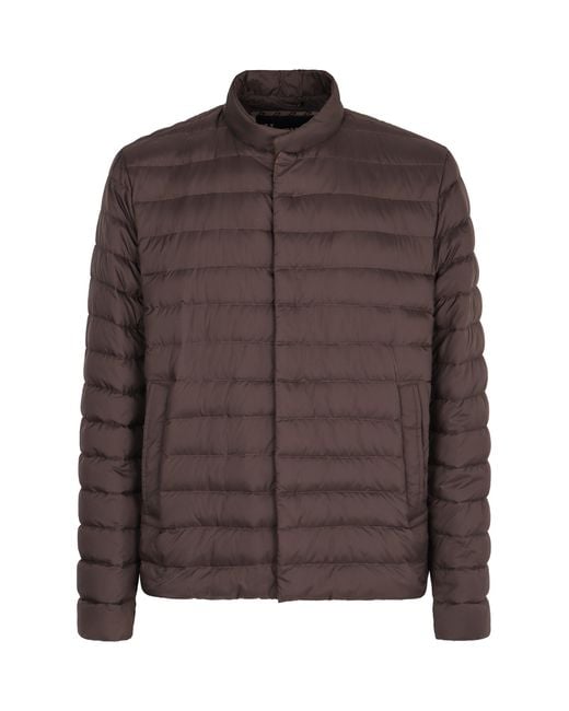 Herno Brown Short Padded Down Jacket for men