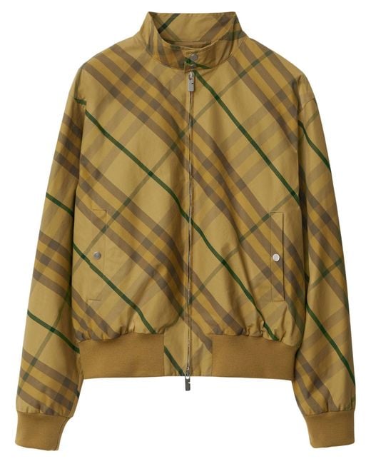 Burberry Green Check Bomber Jacket for men