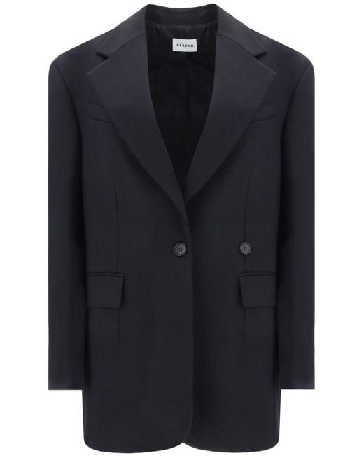 P.A.R.O.S.H. Blue Wool Single-Breasted Blazer Jacket