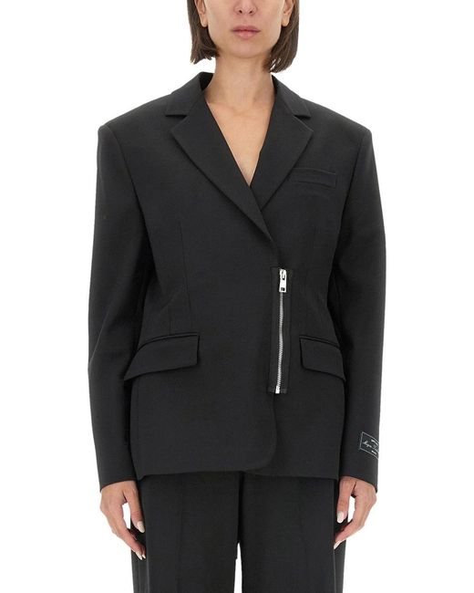 MSGM Black Jacket With Zip
