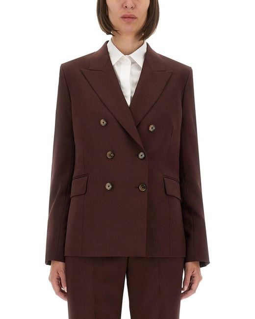 Paul Smith Brown Double-Breasted Wool Blazer