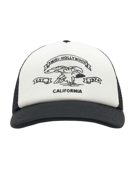 Amiri Gray Eagle Trucker Cap for men