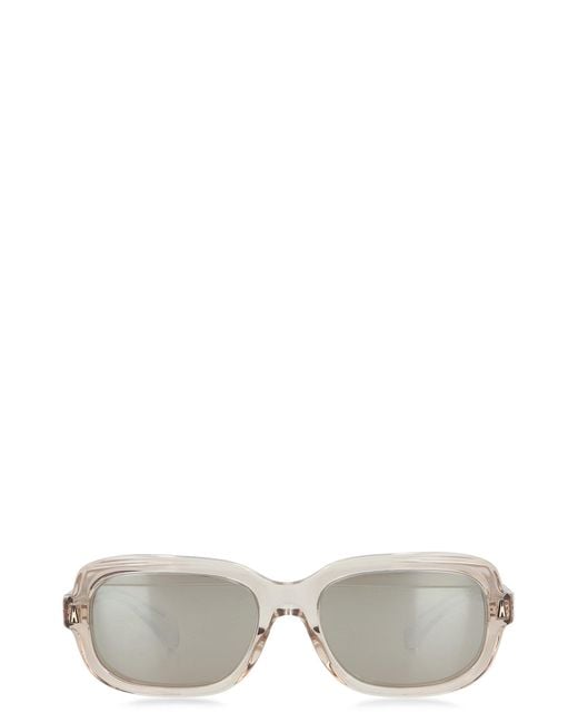 Moncler White Suntrap Rectangular Frame Sunglasses for men