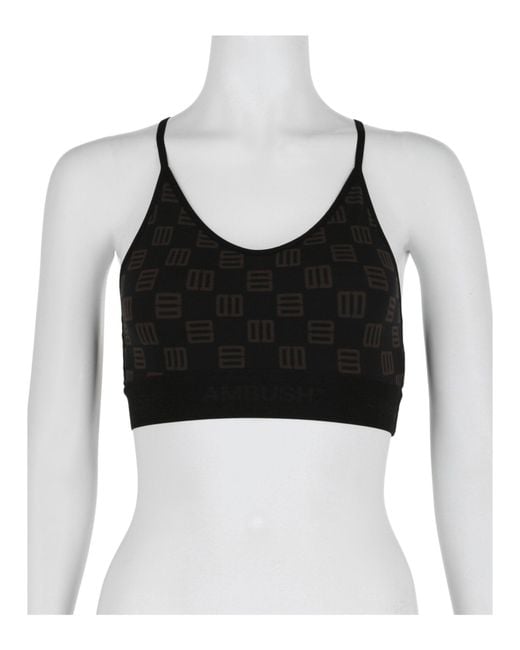 Ambush Black Monogram Cropped Knit Top