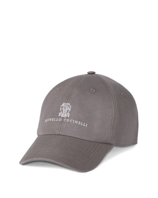 Brunello Cucinelli Gray Logo Baseball Cap for men