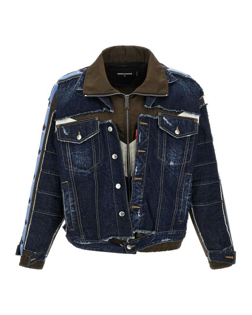 DSquared² Blue Multilayer Denim Jacket for men