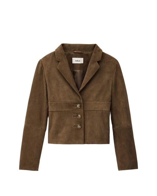 Ba&sh Brown Morfeo Suede Short Jacket