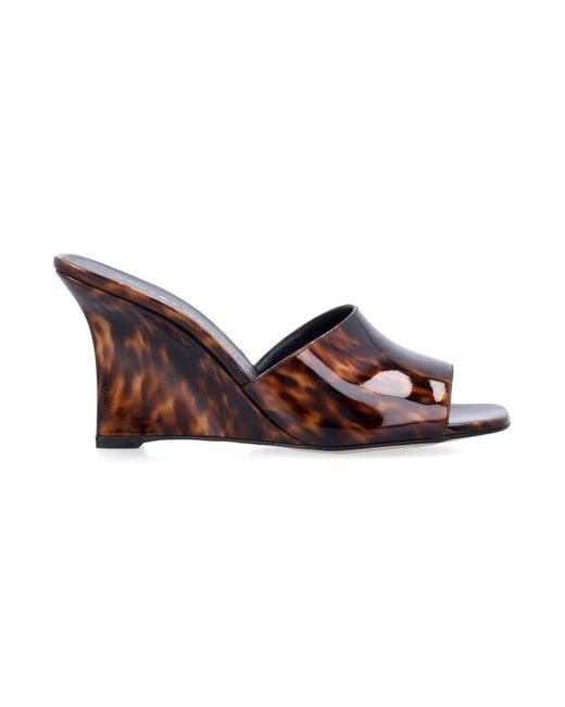 Stuart Weitzman Brown Tortoiseshell Vinnie Wedge Mule