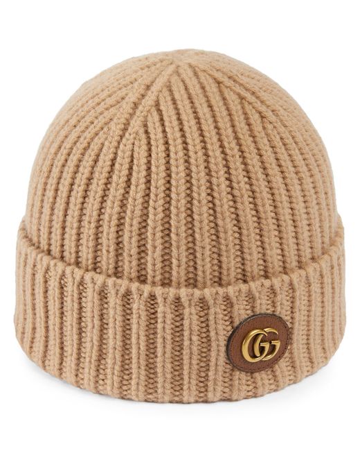 Gucci Natural Cashmere Wool Hat With