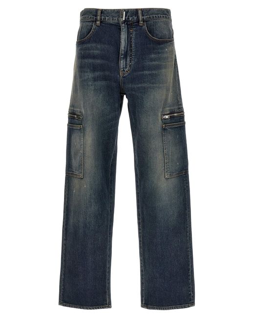 Givenchy Blue Cargo Jeans for men