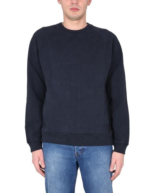 C P Company Blue Solid Sweatshirts for men