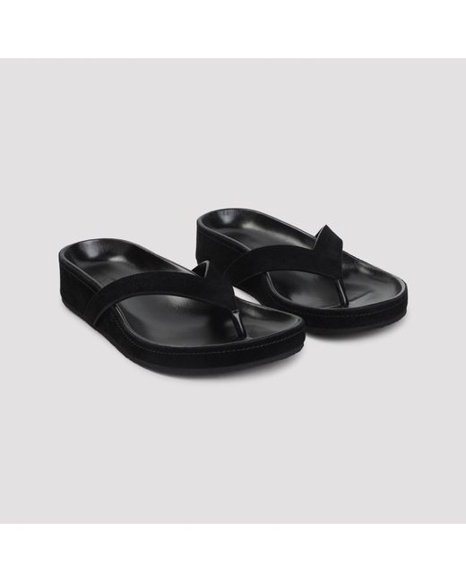 Phoebe Philo Black Round Flip Flops