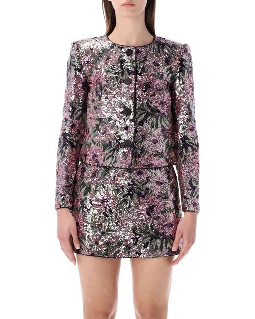 Self-Portrait Multicolor Floral Sequin Jacket