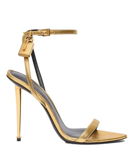 Tom Ford Metallic Solid Padlock Sandals