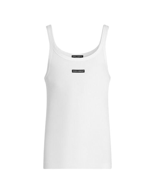 Dolce & Gabbana White Tank Top for men