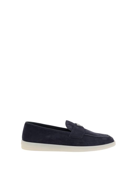 Women's Blue Suede Loafers