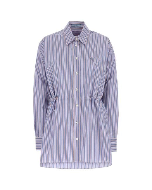 Prada Purple Regular Stripes Shirt