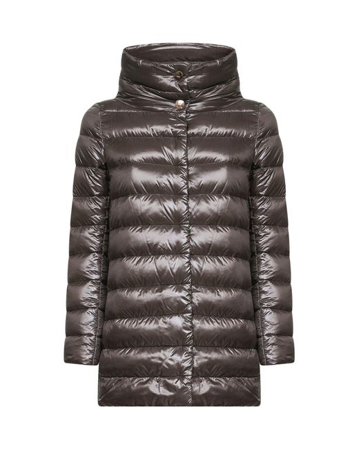 Herno Gray Ultralight Nylon Amelia Down Jacket