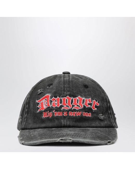 DAGGER Red Distressedeffect Baseball Cap for men
