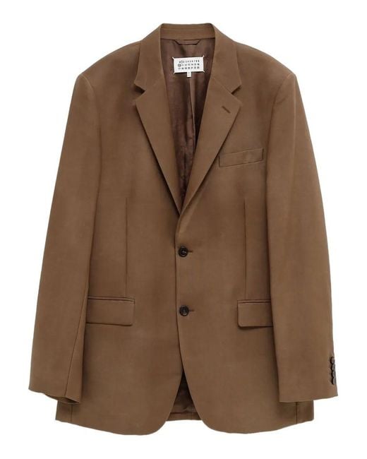 Maison Margiela Brown Button Single-Breasted Jacket for men
