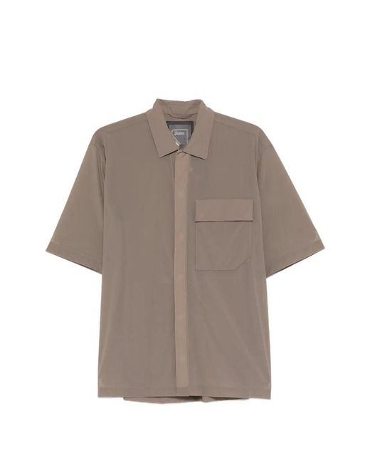 Women's Gray Ripstop-Pattern Shirt