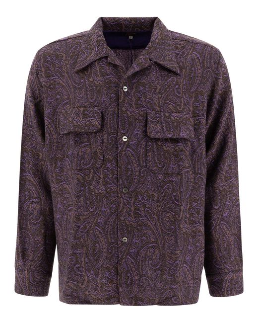 Needles Purple Shirts for men