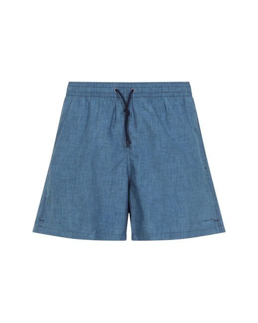 Canali Blue Polyester Swim Shorts