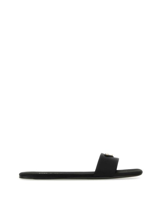 Prada Black Satin Slippers