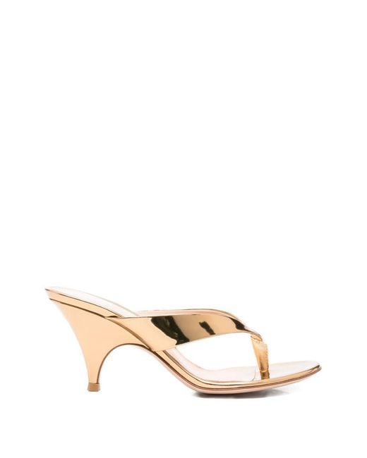 Gianvito Rossi Natural Sofia Leather Thong Sandals