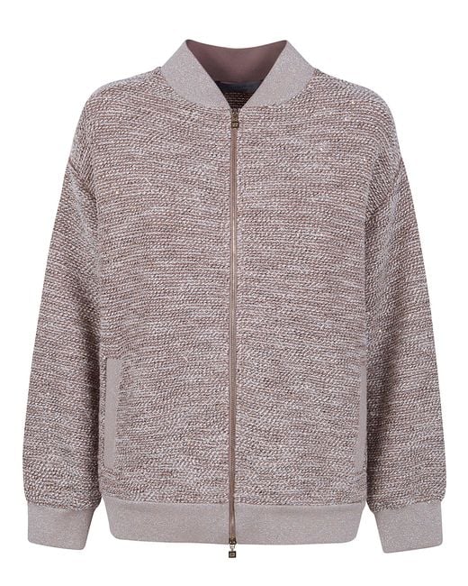 D.exterior Brown Crystal Plot Bomber Jacket
