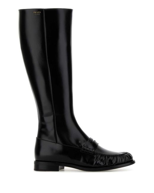 Prada Black Leather Boots