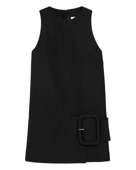 AMI Black New Wool Belted Mini Dress
