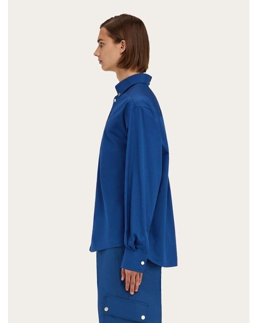 Ferragamo Blue Button Down Shirt for men