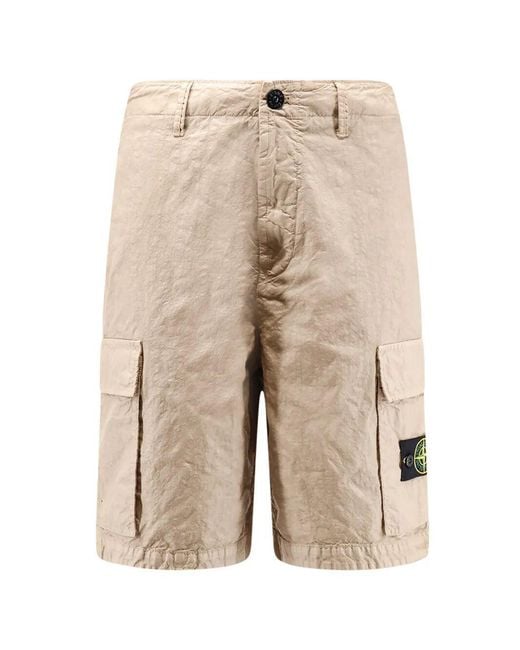 Stone Island Natural L100001 Organic-Look Nylon Panama-Tc Bermuda Shorts for men