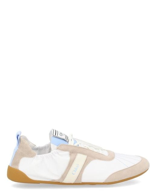 Chloé White Multi Color Logo Sneakers