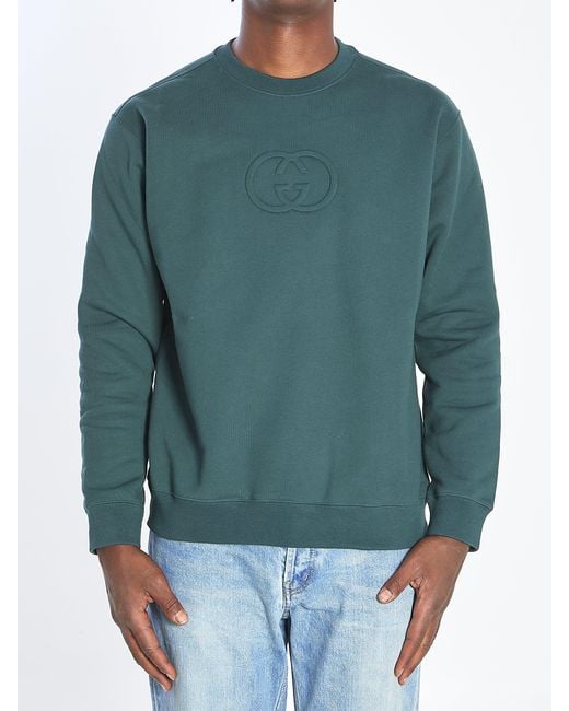 Gucci Green Sweatshirt With Interlocking G for men