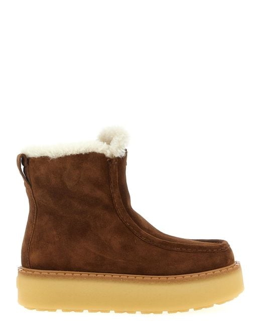 Prada Brown Calfskin Ankle Boots