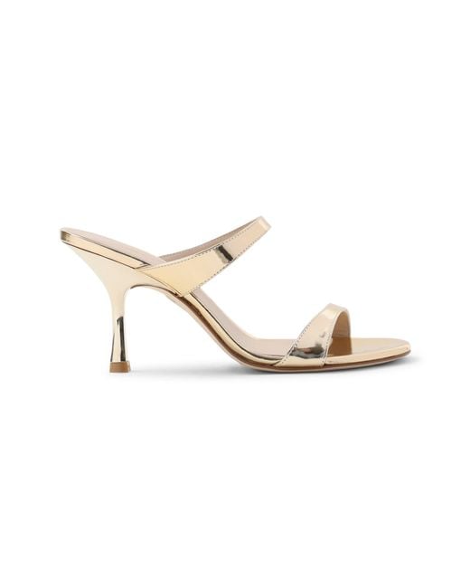Stuart Weitzman White Heeled Mules