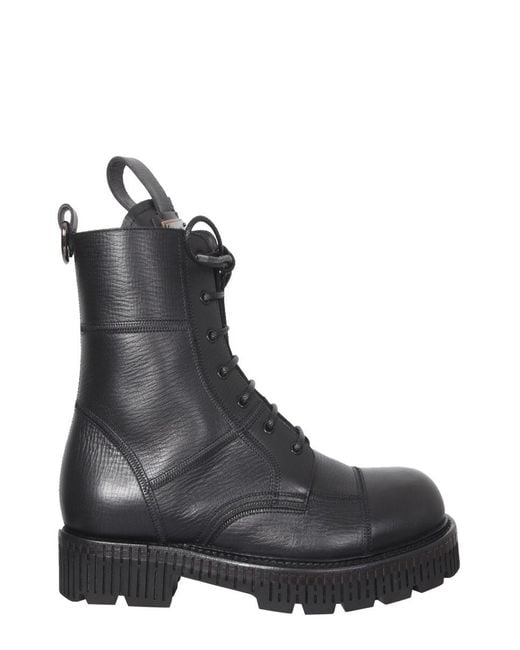 Dolce & Gabbana Black Lace Up Boots for men