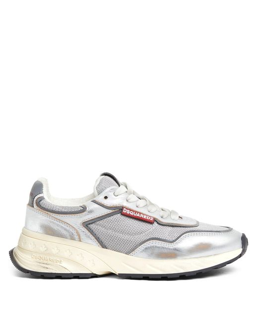 Sneakers Con Effetto Vissuto di DSquared² in White da Uomo