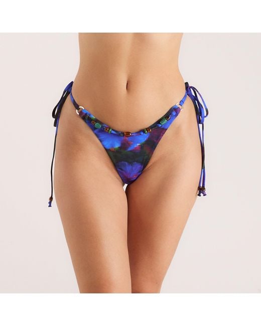 Lounge Midnight Tropics Tie-Side Bikini String in het Blue