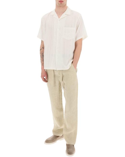 Portuguese Flannel 'bahia' Short Sleeve Shirt in White for Men | Lyst UK