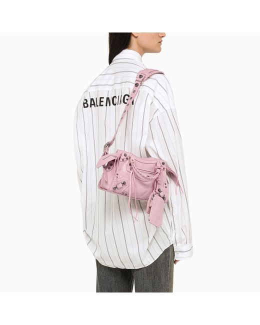Balenciaga Women's Neo Cagole Xs Handbag Bb Monogram Denim In Pink