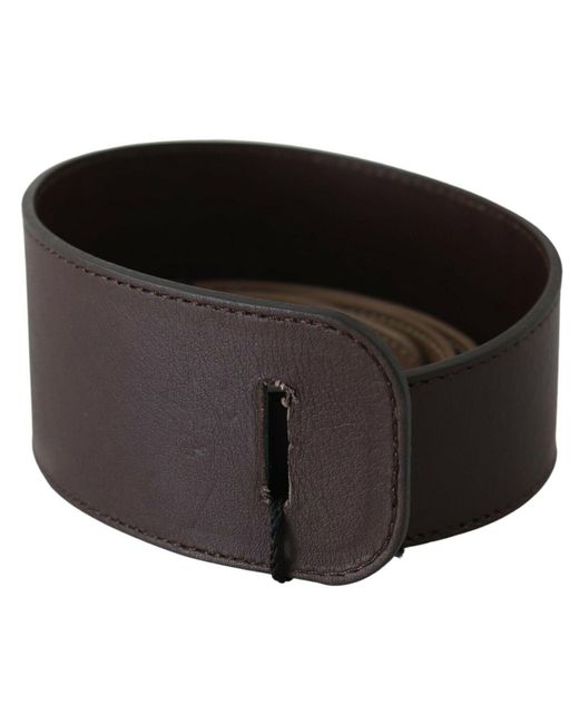 Gianfranco Ferré Brown Genuine Leather Logo Wide Waist Belt in Black | Lyst
