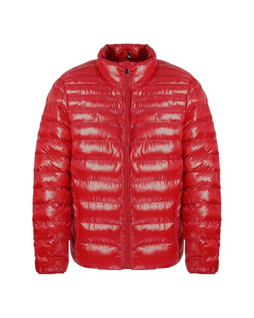 Ralph Lauren Polo Quilted Zip-up Glossy Red Jacket for Men | Lyst