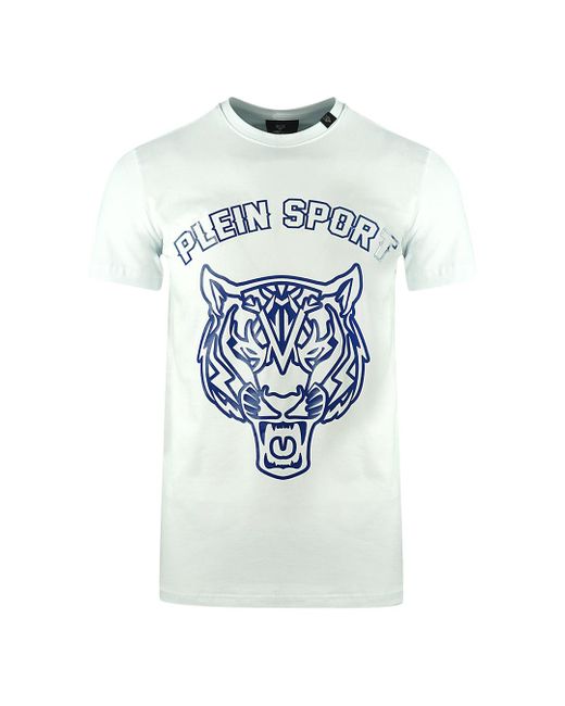 Philipp Plein Plein Sport Tips113it 01 White T-shirt in Blue for Men | Lyst