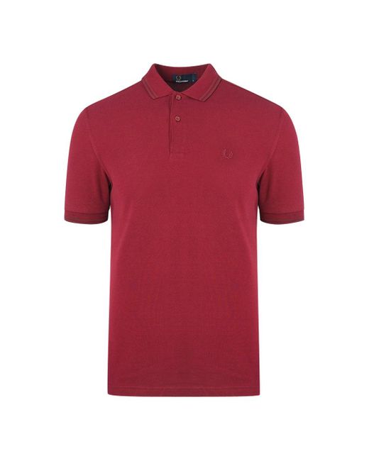 Fred Perry Twin Tipped M3600 A27 Dark Red Polo Shirt for Men | Lyst