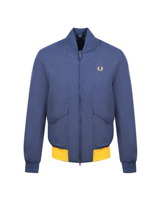 Fred Perry J7547 266 Navy Blue Bomber Jacket for Men | Lyst