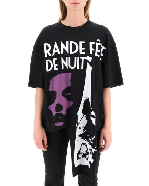Raf Simons 'grand Fete De Nuit' Print Oversized T-shirt in Black | Lyst