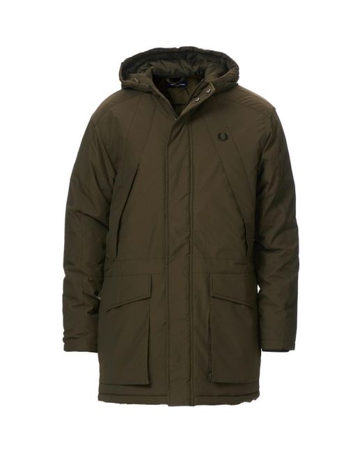 Fred Perry J9540 G78 Green Padded Jacket for Men | Lyst